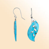 AE-1096-TQ Sterling Silver Fancy Earring With Turquoise Jewelry Bali Designs Inc